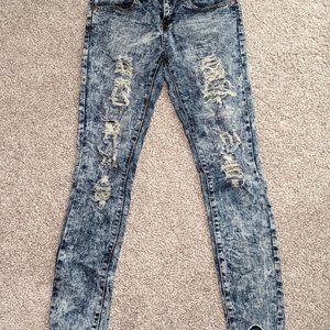 Distressed V.I.P. skinny jeans